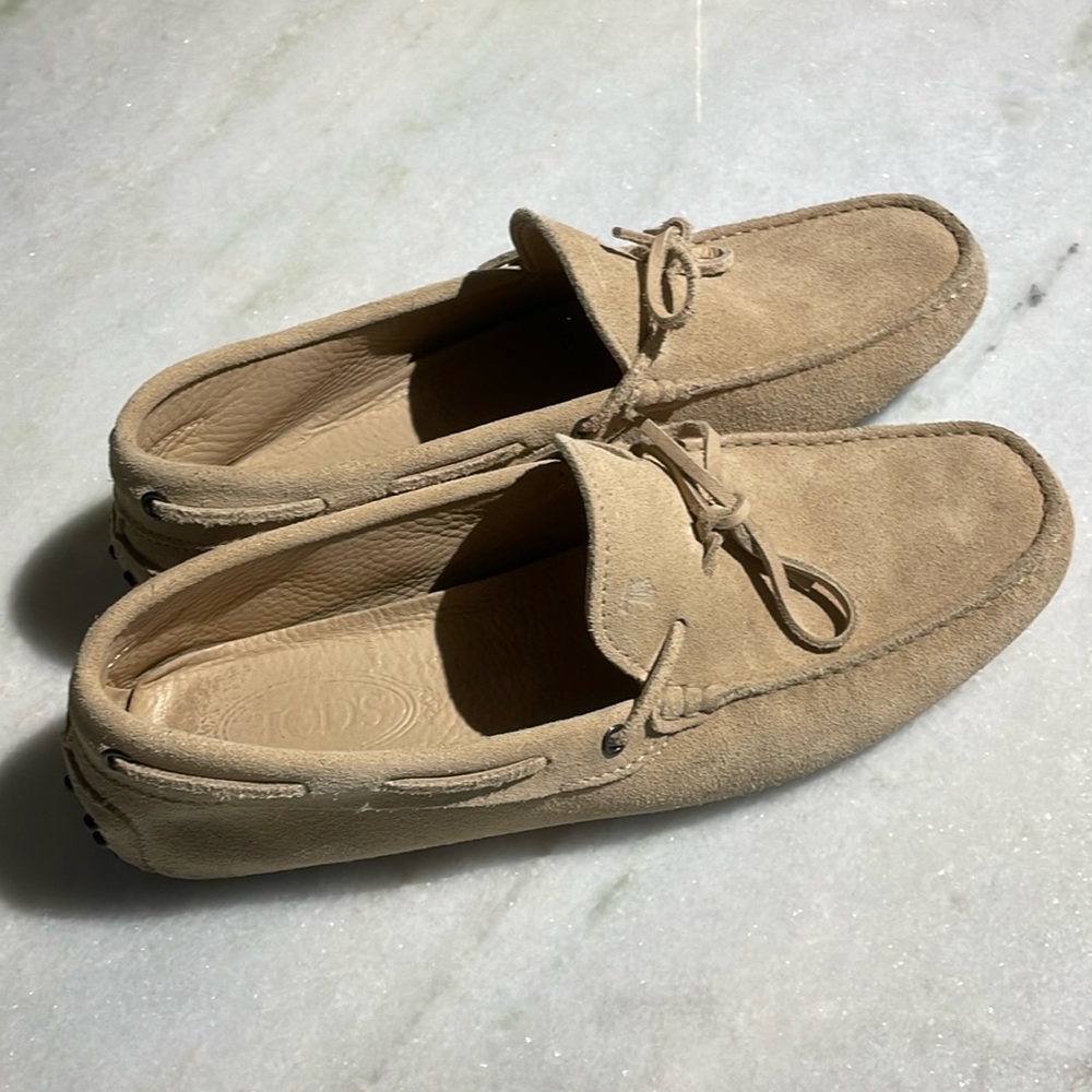 Tod’s Sand Suede Loafer Driving Shoes (men’s) Size 9-1/2
